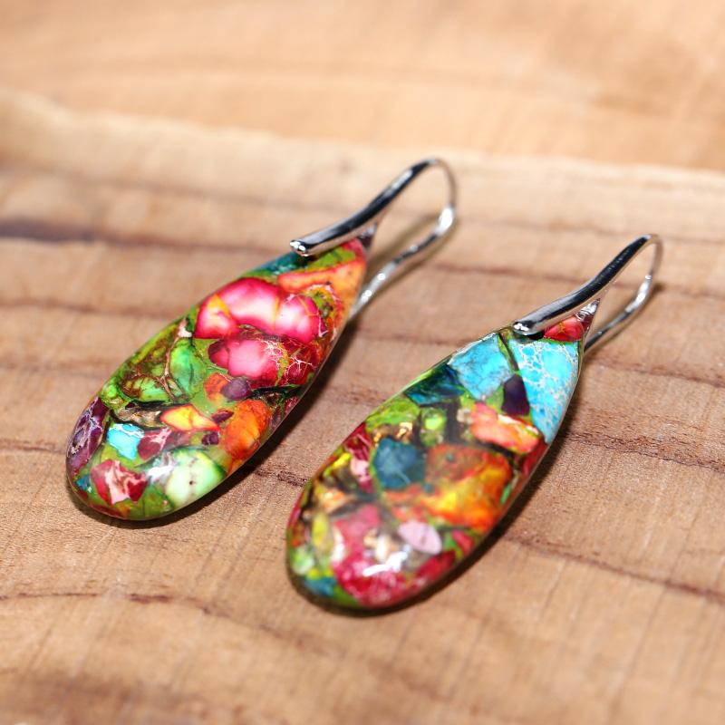 Spiritual Jasper Drop Earrings - Nerida