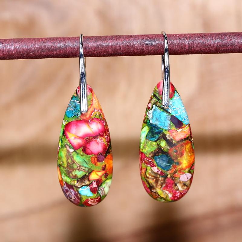 Spiritual Jasper Drop Earrings - Nerida