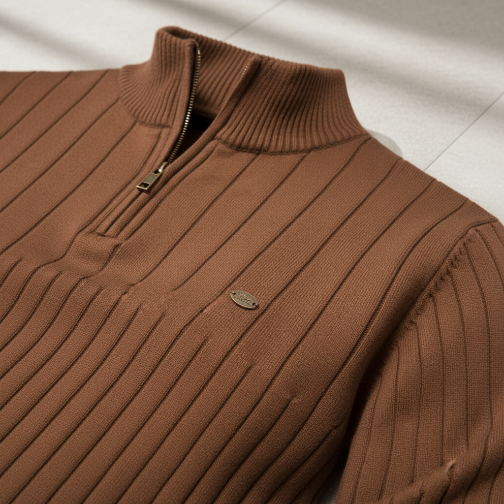 Strickpullover Mit Reißverschluss - CollarSweater