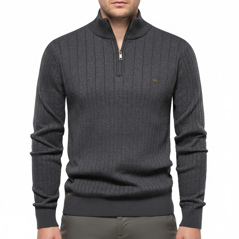 Strickpullover Mit Reißverschluss - CollarSweater