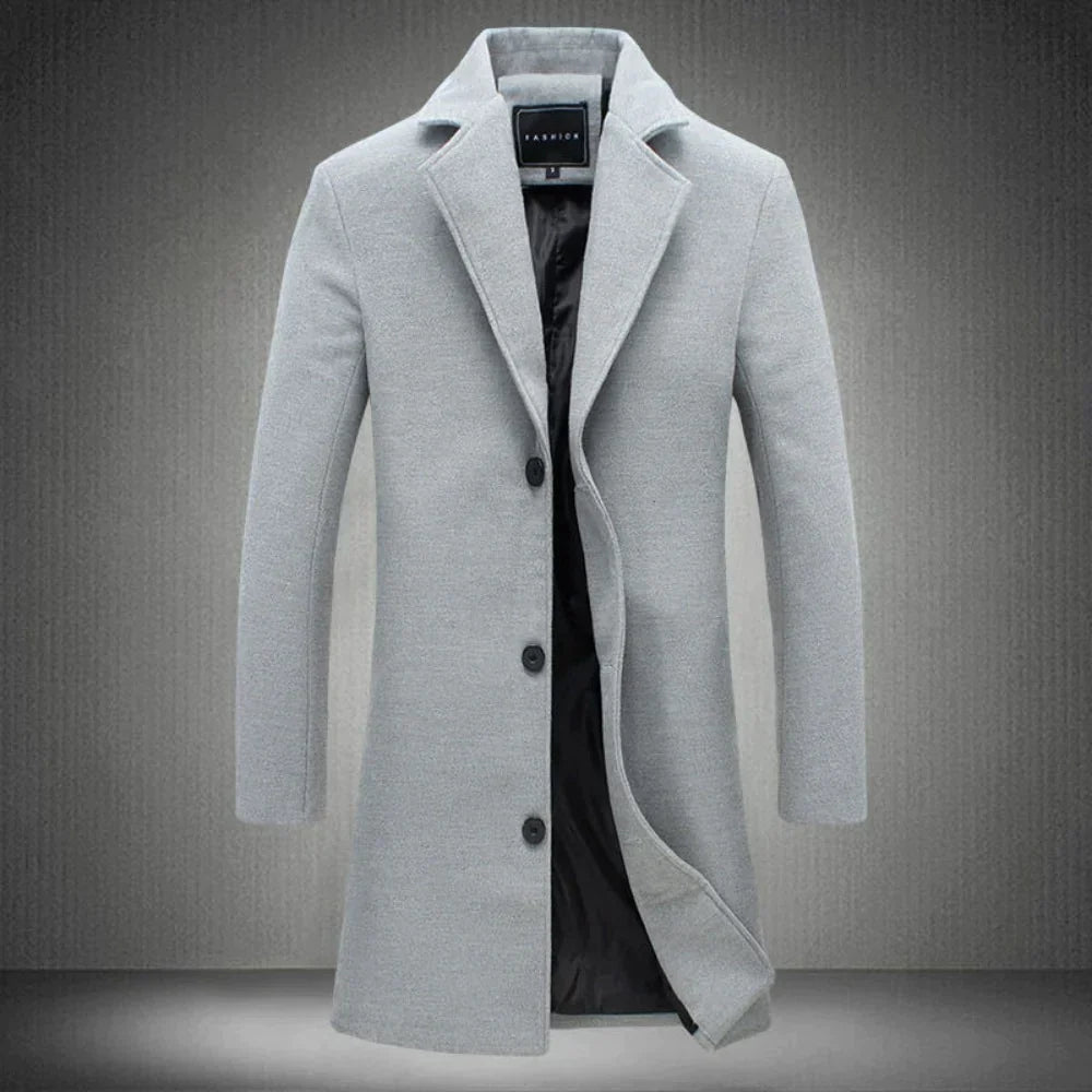 Stylish Wool Men's Coat - Maxwell