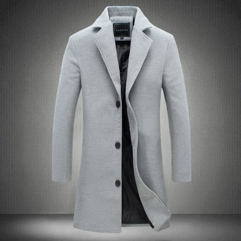 Stylish Wool Men's Coat - Maxwell