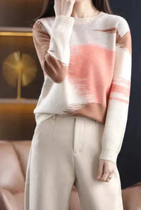 Trendy ladies' jumper with autumn colour gradient – Amaris