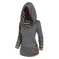 Autumn Ladies' Hooded Sweater with Tribal Pattern – Tavira