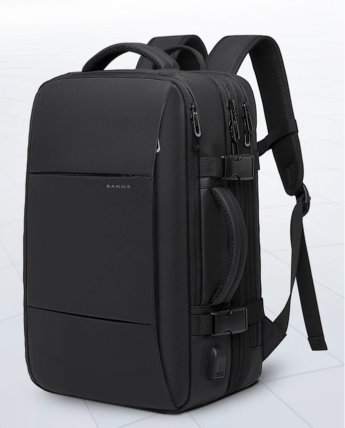 Large-Capacity Waterproof Business & Travel Backpack with USB Charging