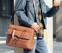 PU Leather Business Laptop Briefcase with Shoulder Strap