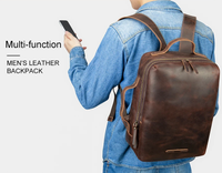 Leather Anti-Theft Laptop & Business Backpack for Men