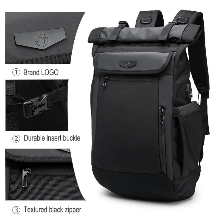 Large-Capacity Waterproof Laptop & Travel Backpack for Men