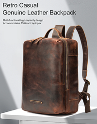 Leather Anti-Theft Laptop & Business Backpack for Men