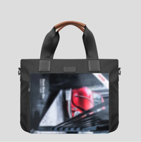 Men’s Oxford Canvas Business Briefcase with Crossbody Strap