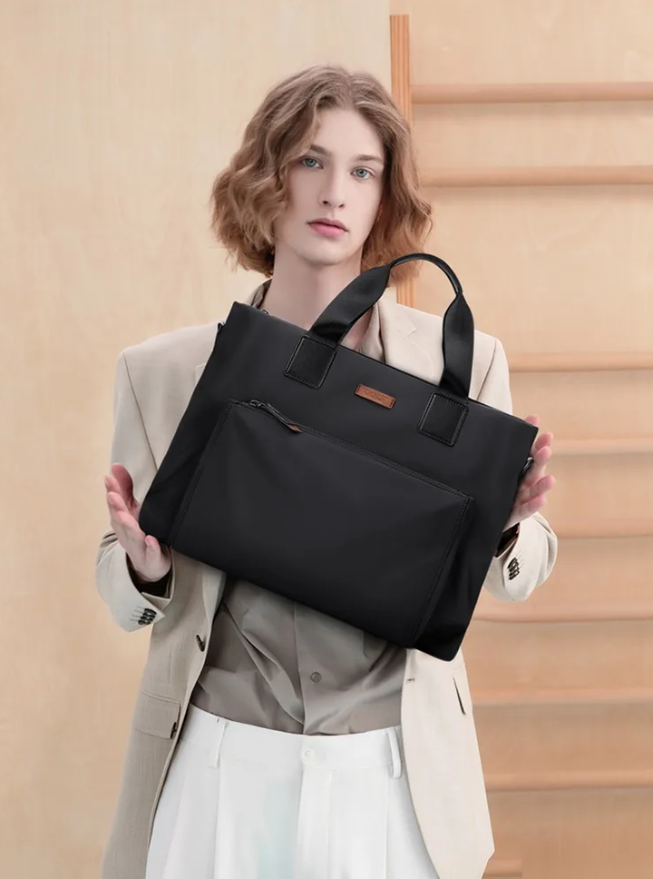 Men’s Canvas Business Laptop Briefcase with Large Capacity