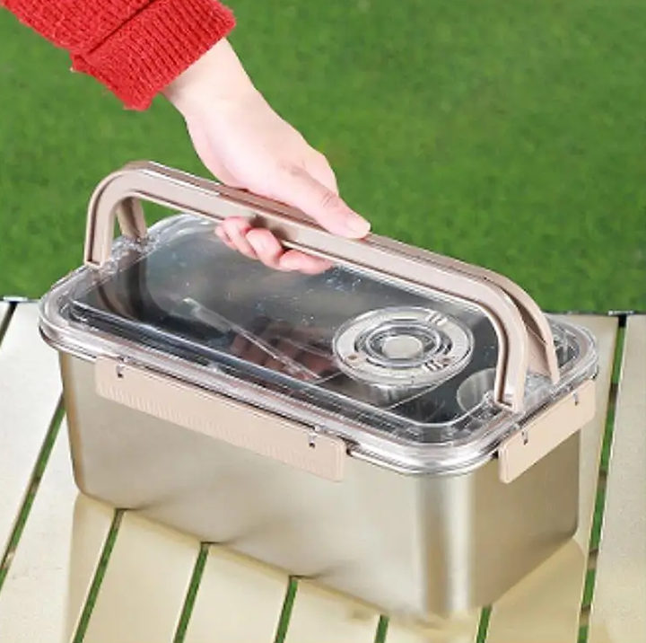 Camping Messware Kit Stainless Steel Dinnerware with Storage Box – CampSet