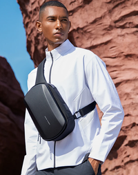 Waterproof Hard-Shell Crossbody Bag with USB Port