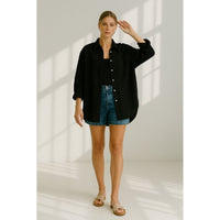 Linen Ladies Blouse with Button Closure – Marise