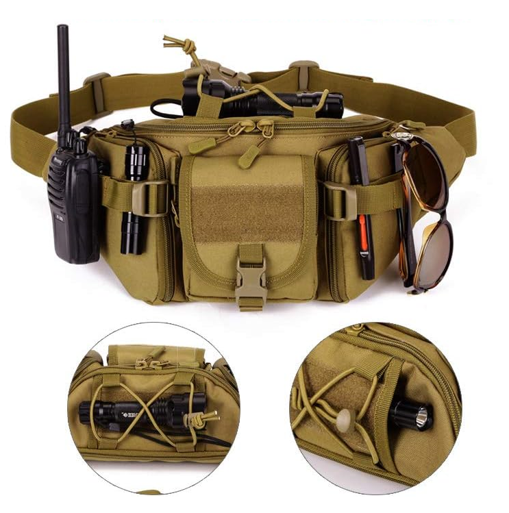 Waterproof Tactical Waist Pack with Molle System and Multi-Pockets