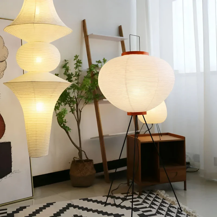Wabi-Sabi Standing LED Lamp made of Rice Paper - ZenAura