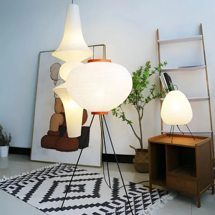 Wabi-Sabi Standing LED Lamp made of Rice Paper - ZenAura