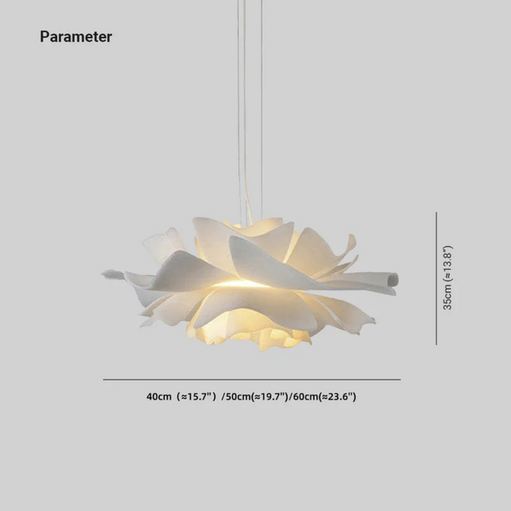 Design Pendant Light Flower White Metal - Sophia