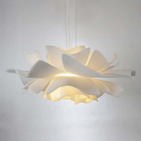 Design Pendant Light Flower White Metal - Sophia