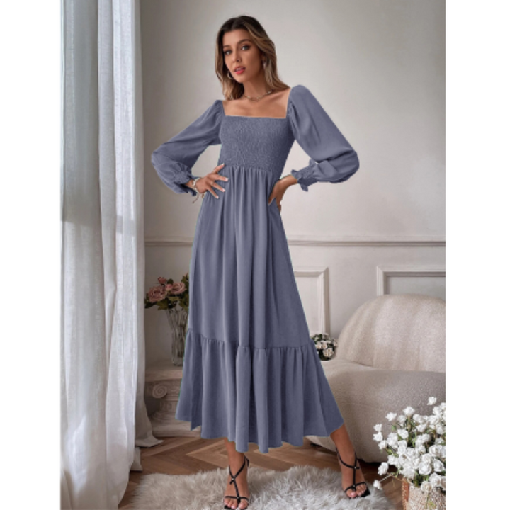 Women's transitional dress with Florentine neckline – Hermina
