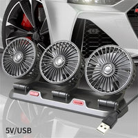 360° Adjustable 3-Head Car Fan USB/12V/24V – AirFlow