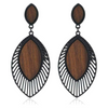 Boho Wood Teardrop Earrings | Trendy and Lightweight Jewellery