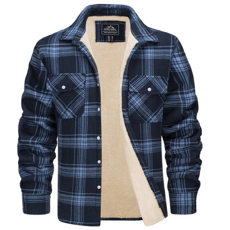 Fleece-lined men's check jacket – Arvid autumn edition