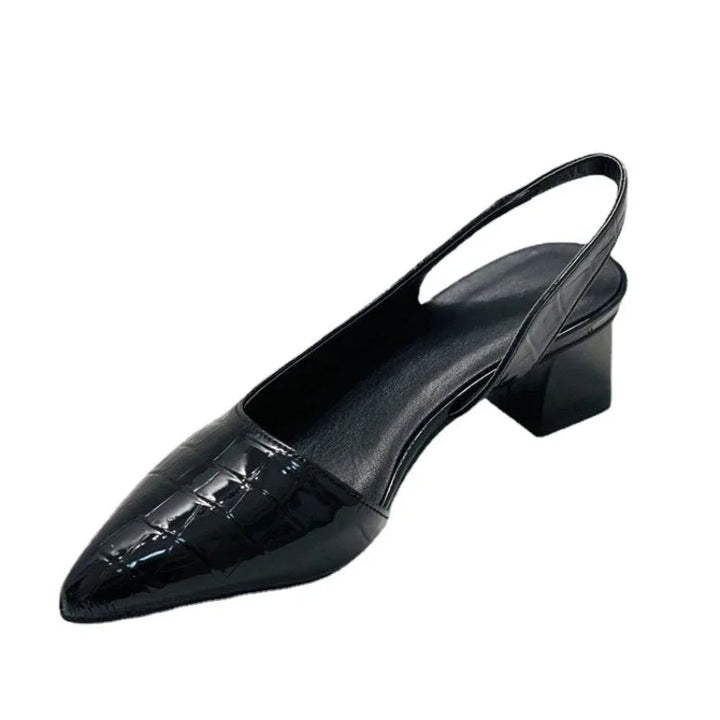 Orthopedic Croco Brown Pumps - Lara