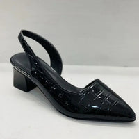 Orthopedic Croco Brown Pumps - Lara