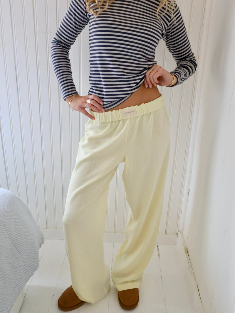 Ladies' lounge trousers with a stripe pattern – Elvira