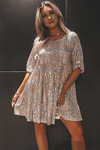 A-Line Dress - ShimmerFlow-Multi-coloured-M-State of Style