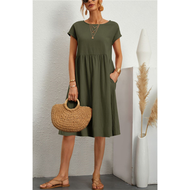 A-Line Jersey Midi Dress - Elise-Green-S-State of Style