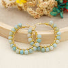 Boho Natural Crystal Large Hoop Earrings - Sanne