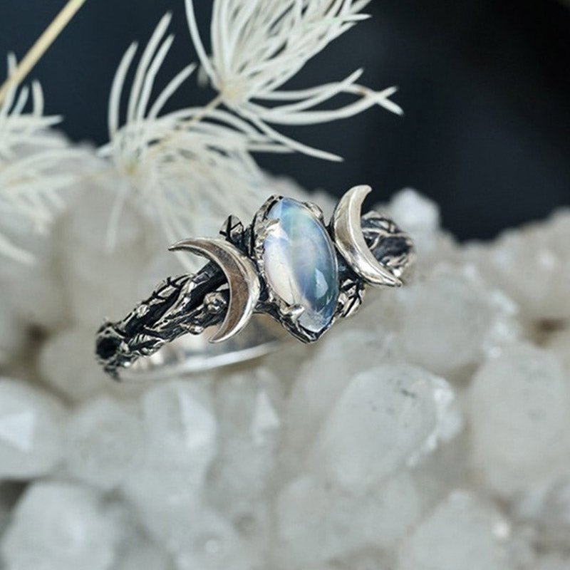 Stylish Moonstone Statement Ring - Iris