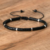 Braided Bracelet with 2.4mm Natural Stone Rollers - Seraphina