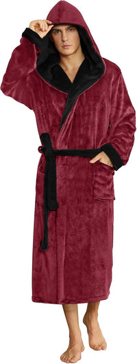 AA OUT OF STOCK Luxury Men's Bathrobe - Robbie-Bordeaux/Black-S/M-State of Style
