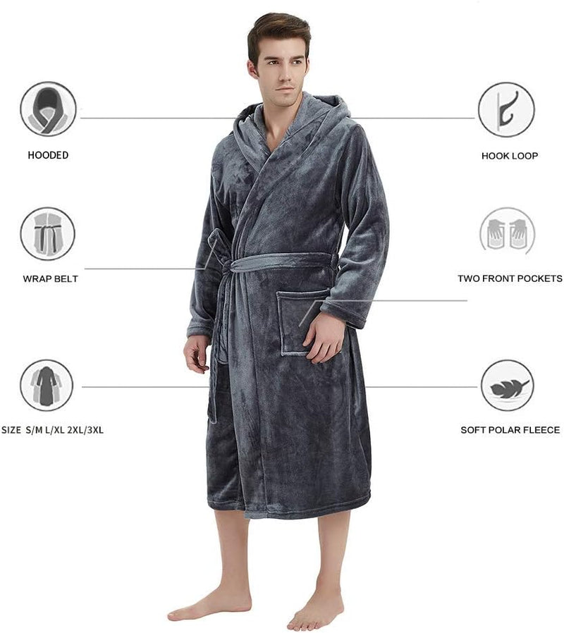 AA OUT OF STOCK Luxury Men's Bathrobe - Robbie-Dark grey-S/M-State of Style