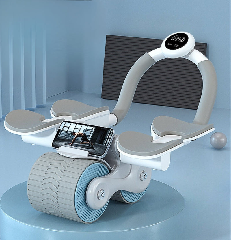 Abdominal trainer - CoreRoller Max-Grey Blue with Timer-State of Style