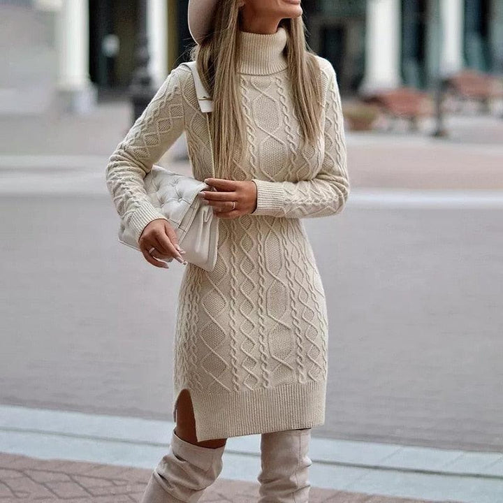 Abigail Elegant and Sophisticated Dress-Beige-S-State of Style