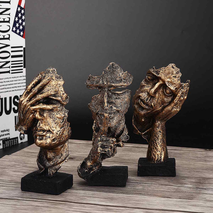 Abstract Golden Sculpture – Soren-Set of 3-State of Style