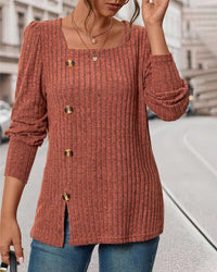 Knitted Ladies Top with Buttons – Mireille