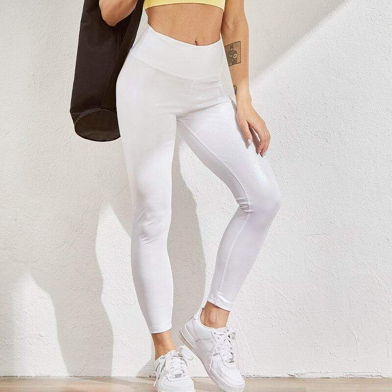 ActiveLift Sports Push-Up Leggings for Women-White-S-State of Style