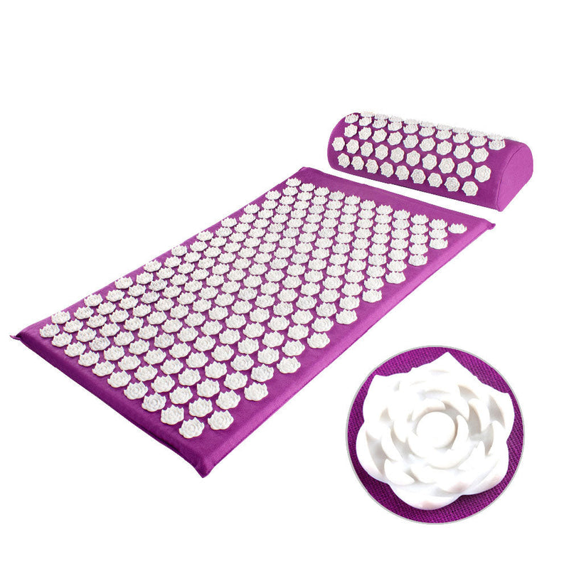 Acupressure Yoga Mat & Cushion Set - RelaxMat-Purple-State of Style