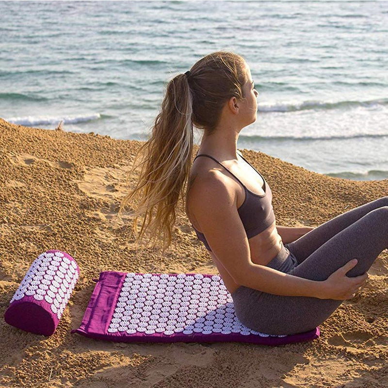 Acupressure Yoga Mat & Cushion Set - RelaxMat-Purple-State of Style