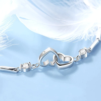 Adjustable 925 Silver Double Heart Bracelet-State of Style