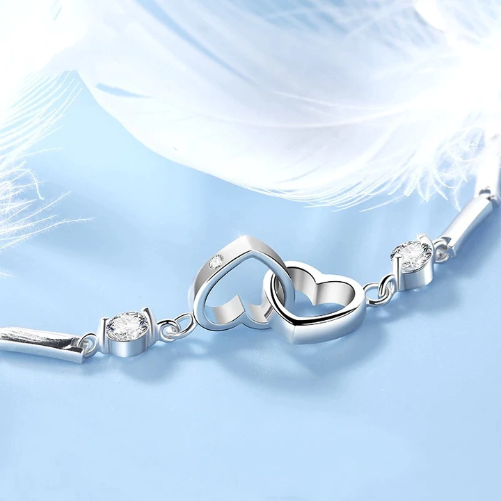 Adjustable 925 Silver Double Heart Bracelet-State of Style