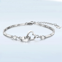 Adjustable 925 Silver Double Heart Bracelet-State of Style