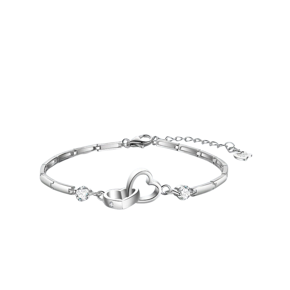 Adjustable 925 Silver Double Heart Bracelet-State of Style