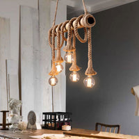 Adjustable Bamboo Pendant Lamp with Industrial Rope Design - EcoChic-3-B-State of Style