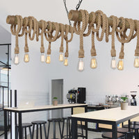 Adjustable Bamboo Pendant Lamp with Industrial Rope Design - EcoChic-3-B-State of Style